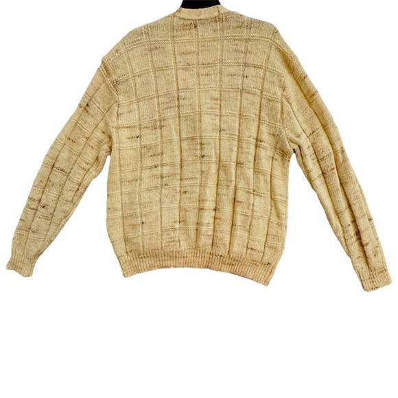 Vintage Pendleton Men's Wool Knit Cardigan Beige Plaid Button Front size XL - Picture 11 of 12